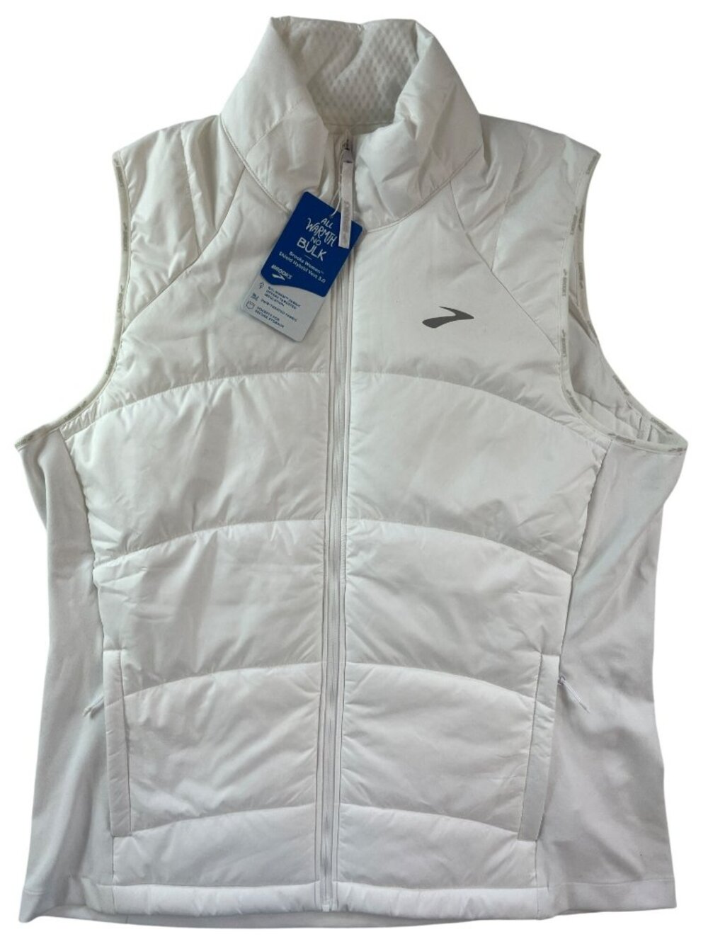 Brooks Shield Hybrid Vest 3.0 Insulated White Women's Size Large MSRP$120 NWT